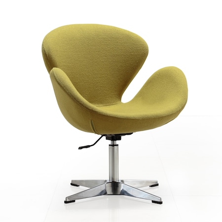 Manhattan Comfort Raspberry Adjustable Swivel Chair in Green and Polished Chrome AC038-GR